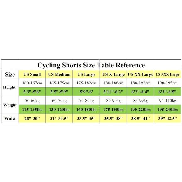 NWT sponeed Men's Cycling Shorts Padded Bicycle Riding Pants 3XL - Picture 5 of 12